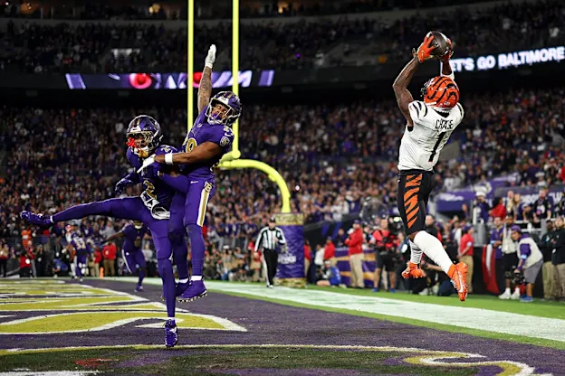 image: News Top photos of 2024 NFL season revealed in Pro Football Hall of Fame’s annual contestKevin Sabitus, NFL Focus, “Over the Top” photo, Cincinnati Bengals at Baltimore Ravens, Nov. 7, 2024.