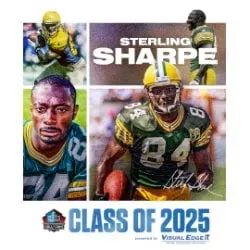 image: News Pro Football Hall of Fame to enshrine four in Class of 2025Congratulations to Sterling Sharpe on his election to the Pro Football Hall of Fame Class of 2025, presented by Visual Edge IT.(Opens in a new window)