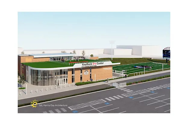 image: News Pro Football Hall of Fame, KeyBank agree on naming rights deal for new event centerRendering of the future KeyBank Center at the Pro Football Hall of Fame.