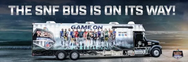 image: News NBC Sports' Sunday Night Football Bus to Stop at the HOFSNFBus600